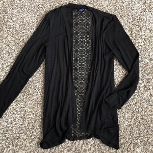 Black soft Cardigan with lace back